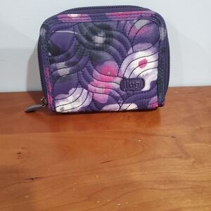 Lug Quilted Wallet in Purple and Pink Floral
